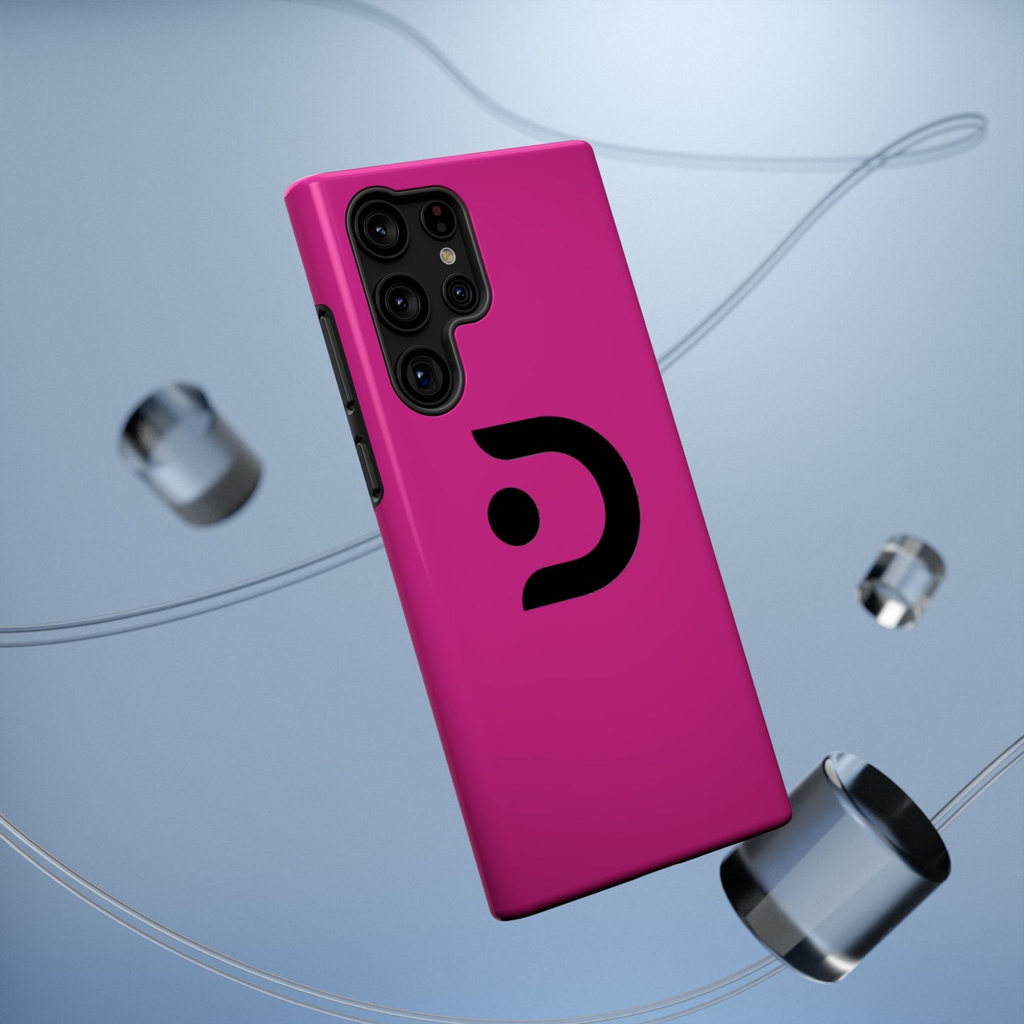 Impact-Resistant Phone Case — Magenta with Bold Minimal Logo