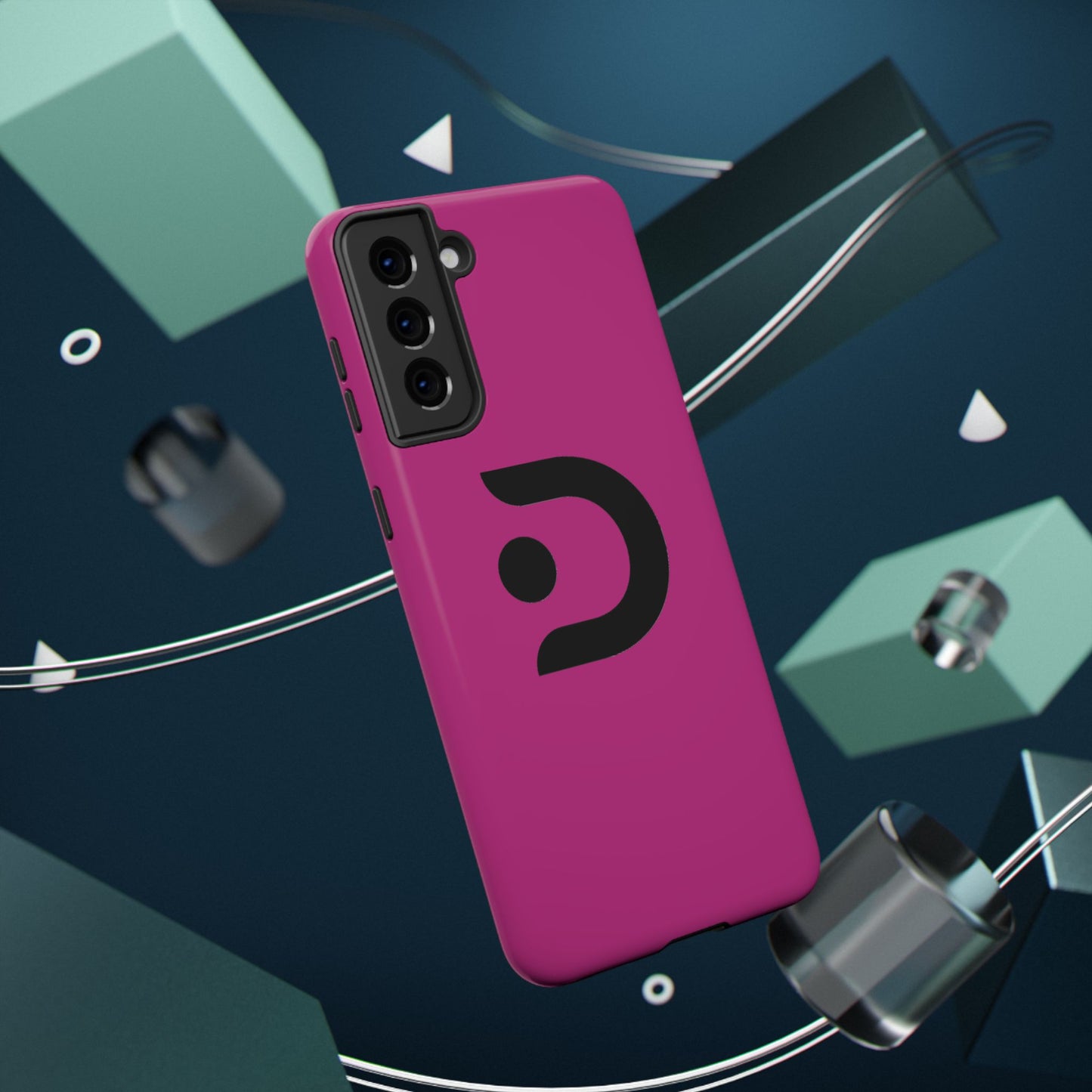 Impact-Resistant Phone Case — Magenta with Bold Minimal Logo