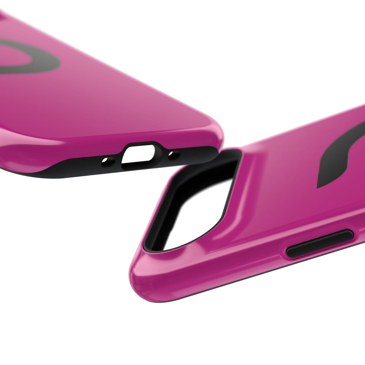 Impact-Resistant Phone Case — Magenta with Bold Minimal Logo
