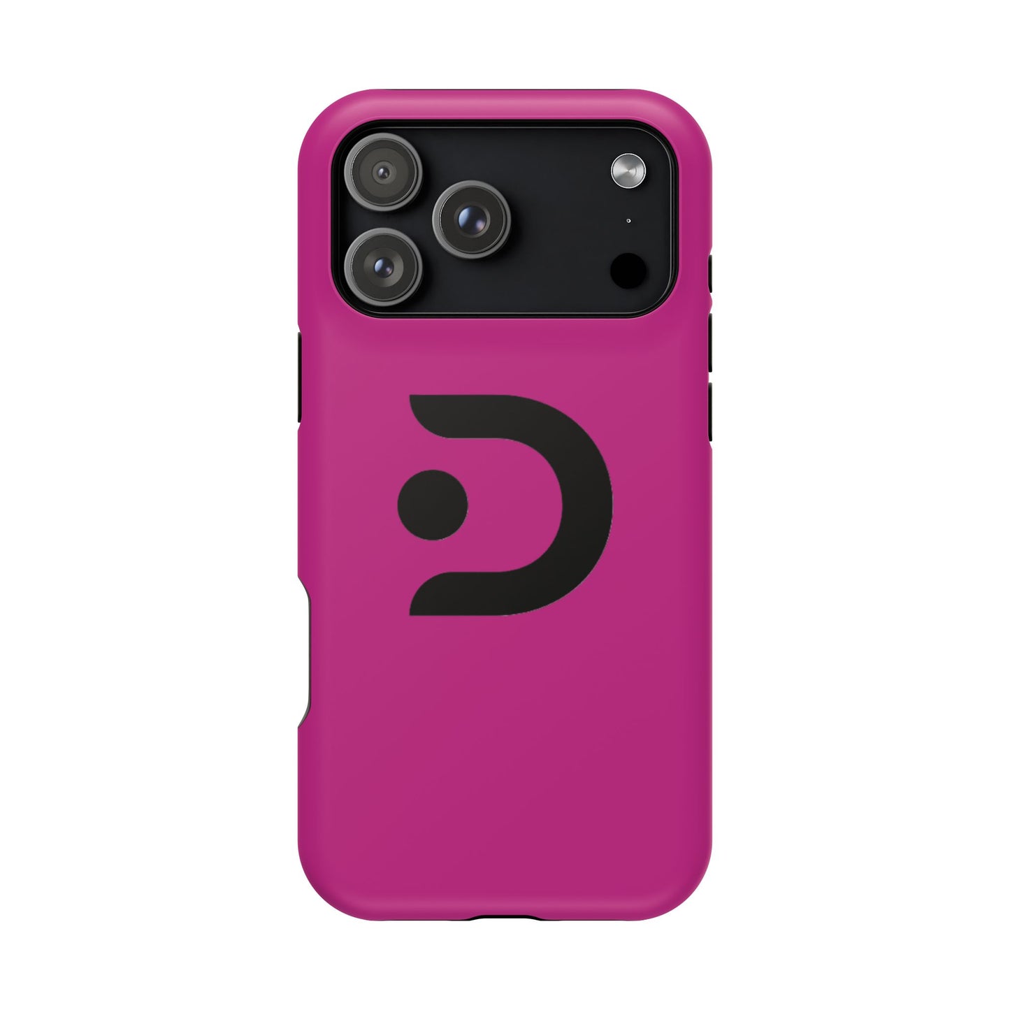 Impact-Resistant Phone Case — Magenta with Bold Minimal Logo