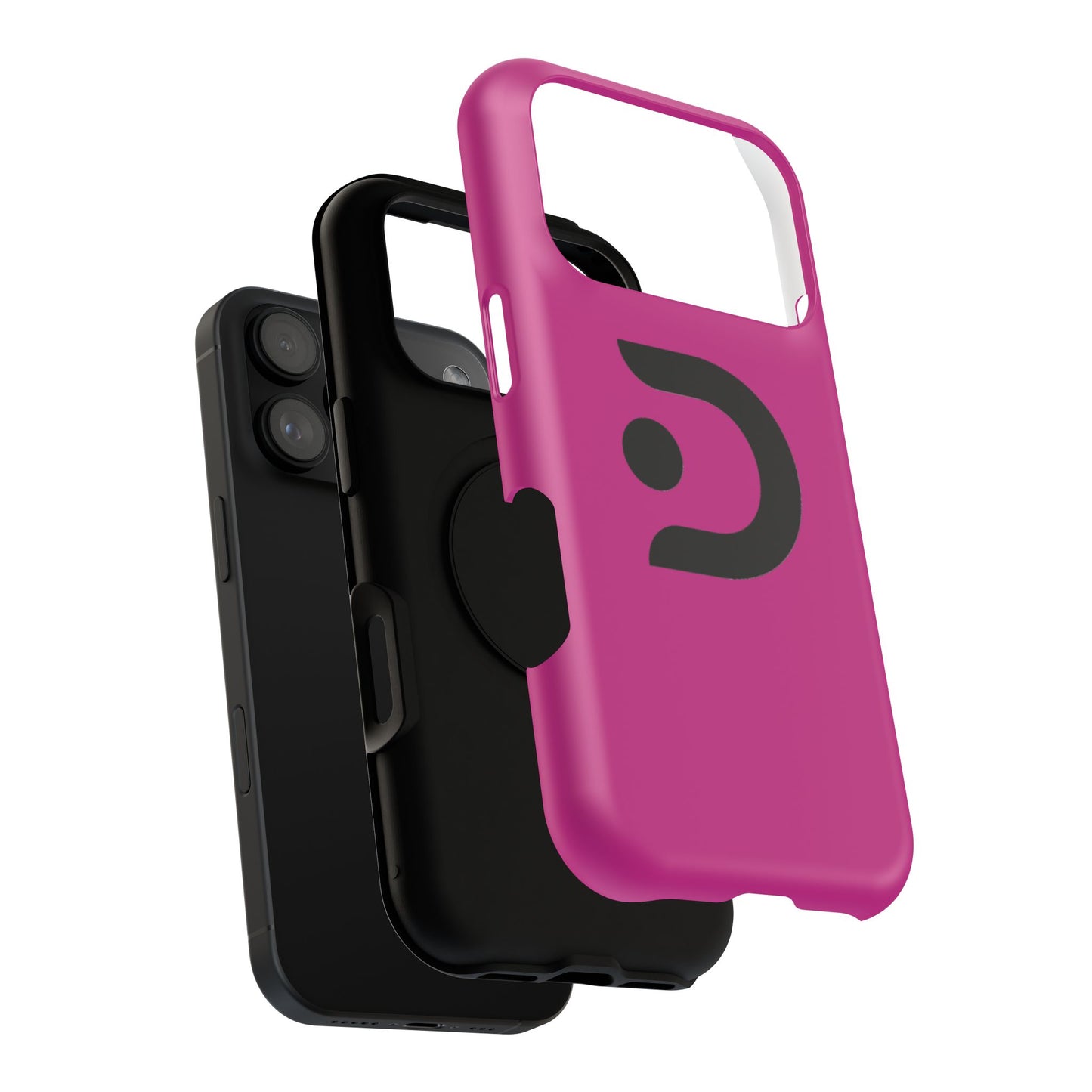 Impact-Resistant Phone Case — Magenta with Bold Minimal Logo