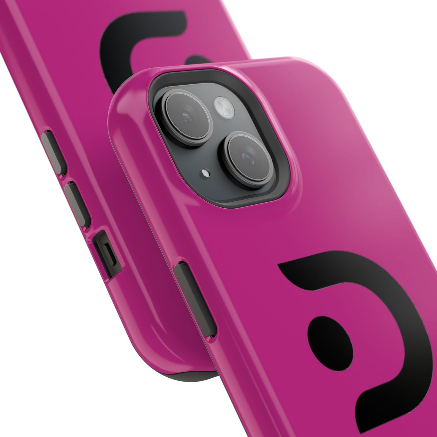 Impact-Resistant Phone Case — Magenta with Bold Minimal Logo