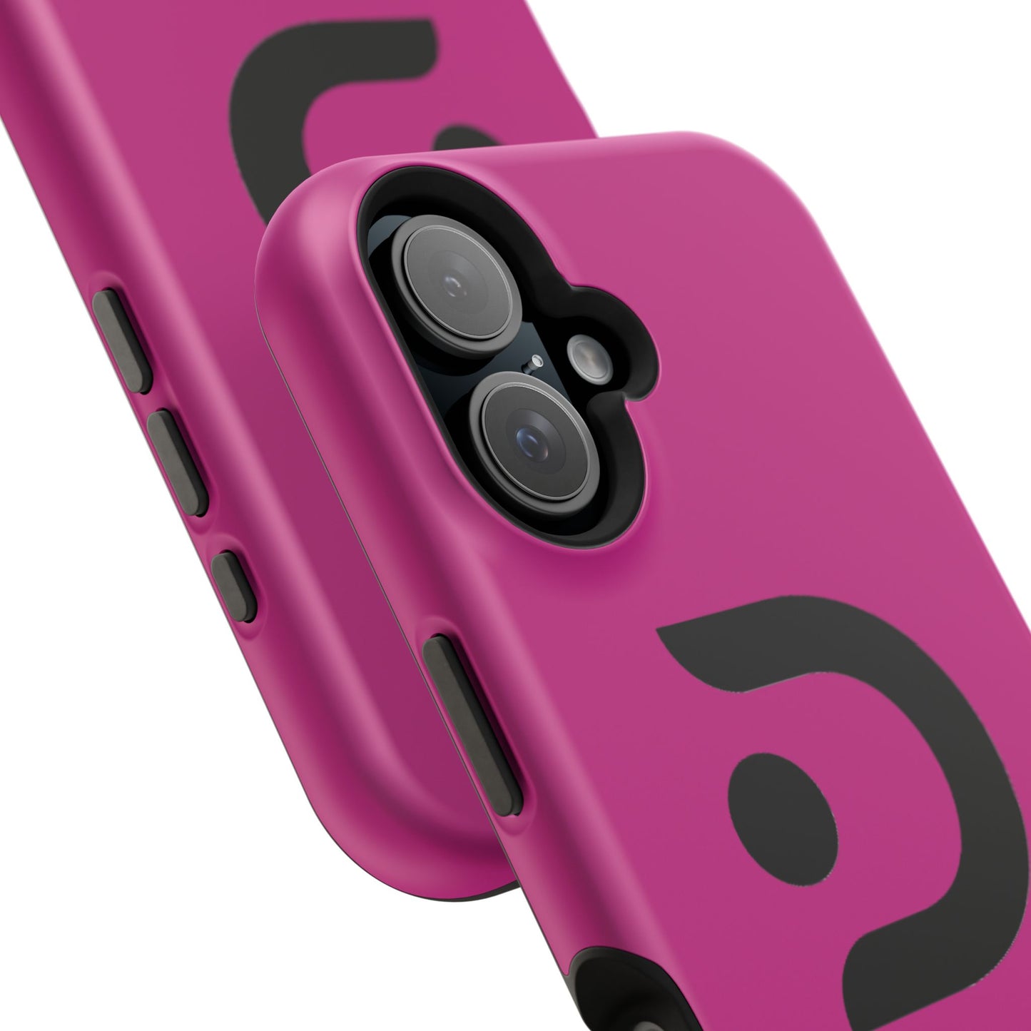 Impact-Resistant Phone Case — Magenta with Bold Minimal Logo