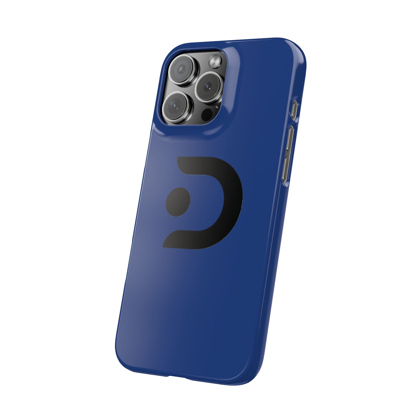 Slim Phone Case — Minimal Blue Protective Cover with Modern Logo