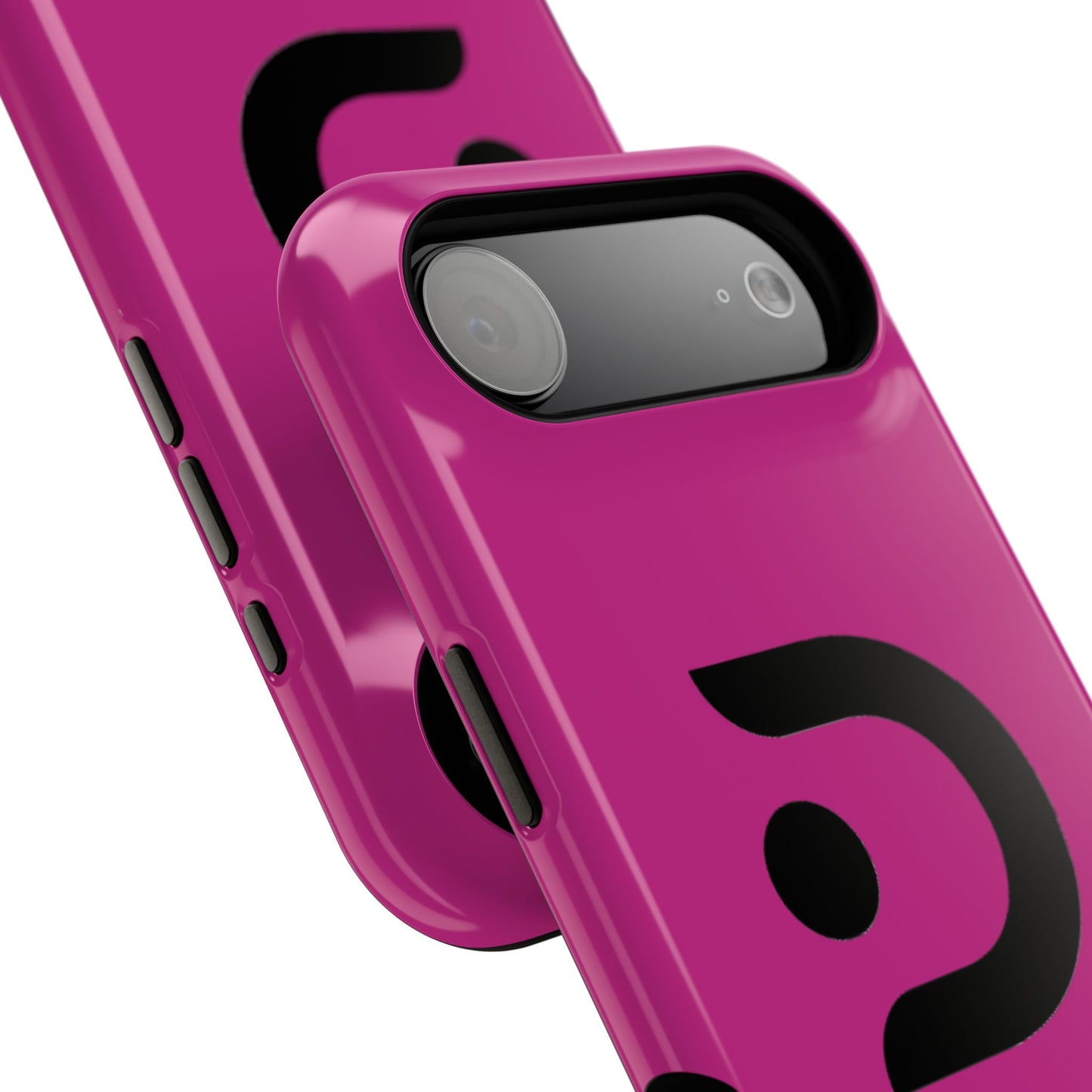 Impact-Resistant Phone Case — Magenta with Bold Minimal Logo