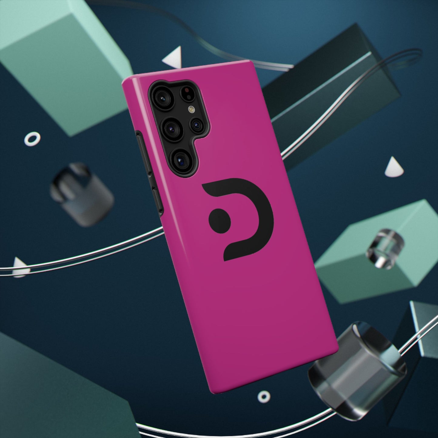 Impact-Resistant Phone Case — Magenta with Bold Minimal Logo