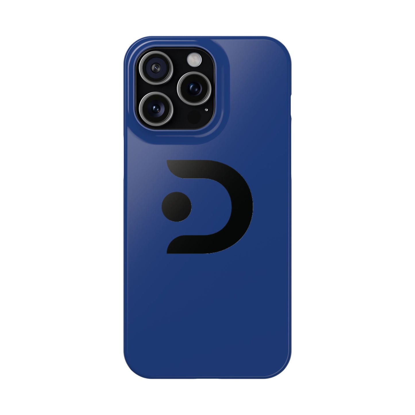 Slim Phone Case — Minimal Blue Protective Cover with Modern Logo