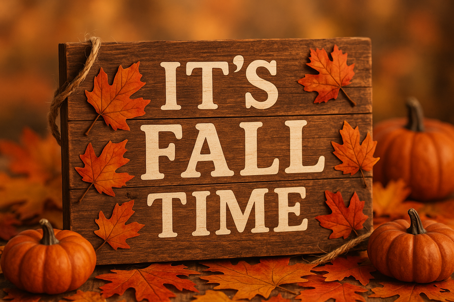 a sign that says its fall time 